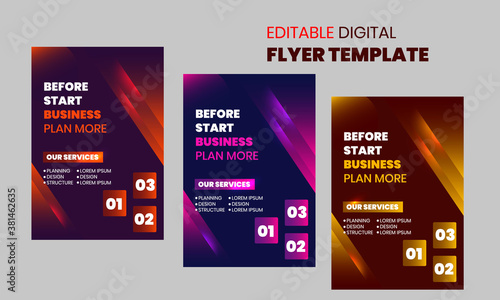 Editable digital flyer and poster brochure cover design layout background, vector template in A4 size 