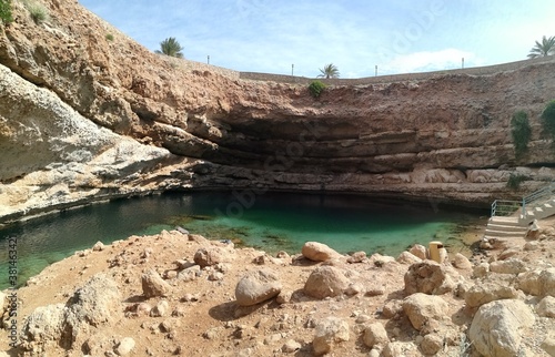 The Bimmah Sinkhole and Gorge on the Arabian Peninsula in Oman