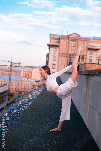 
rhythmic gymnastics on the roof