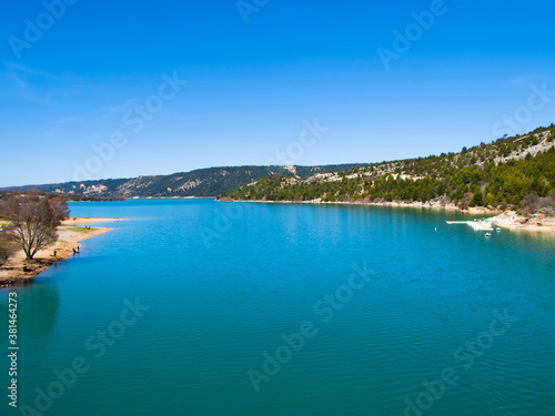 Lac de Sainte-Croix lake and the Verdon Gorge (Gorges du Verdon), Cote d'Azur, Provence, France © petroos