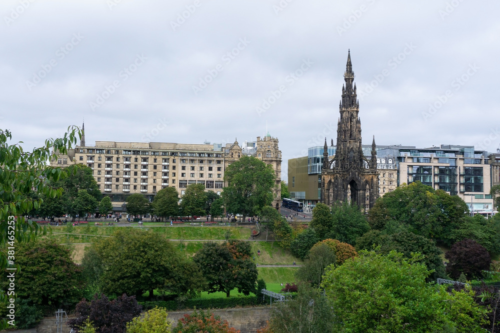 View over Edinburgh New Town and Scott Monument