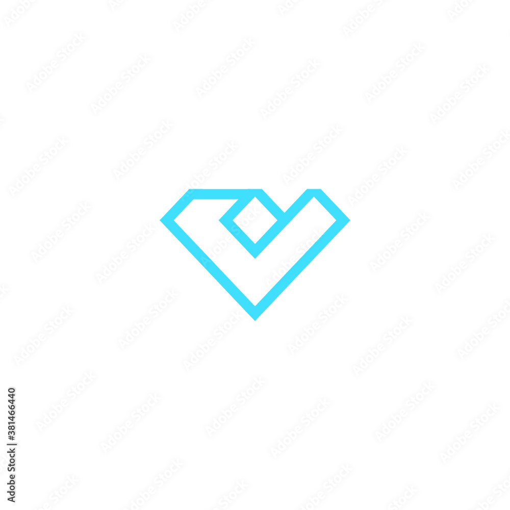 Fototapeta V logo vector color full alphabet icon illustrations
