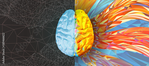 Functional and power of brain illustration