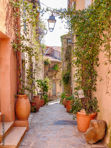 Street in Ramatuelle village, French Riviera, Cote d'Azur, Provence, southern France