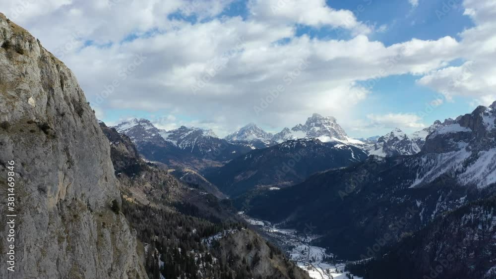aerial snow covered mountain peaks in alps at winter aerial snow covered mountain peaks in alps at winter