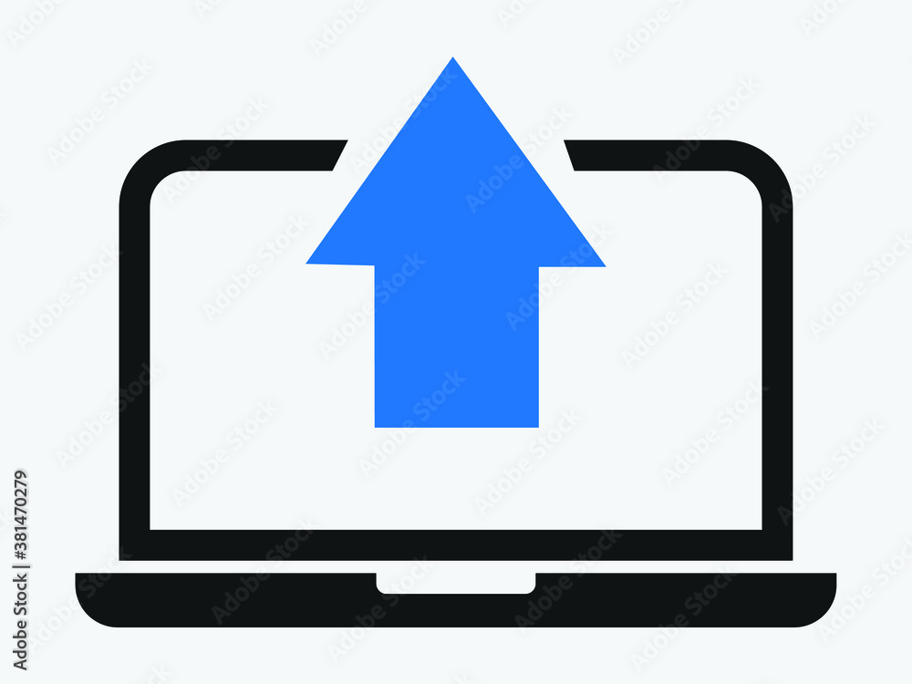 Uploading icon. File upload on computer icon Uploading icon. File upload on computer icon