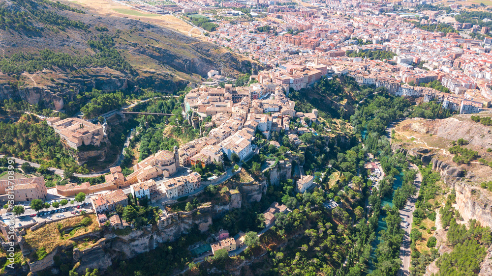 aerial view of cuenca city, spain