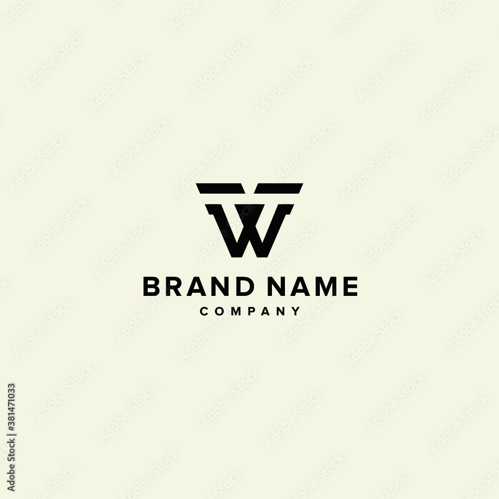 W logo vector WT alphabet icon illustrations W logo vector WT alphabet icon illustrations