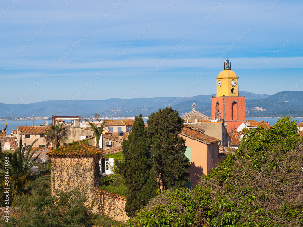 View of Saint-Tropez and the gulf of Saint-Tropez, French Riviera, France