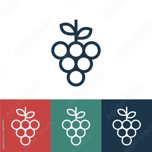 Linear vector icon with grapes
