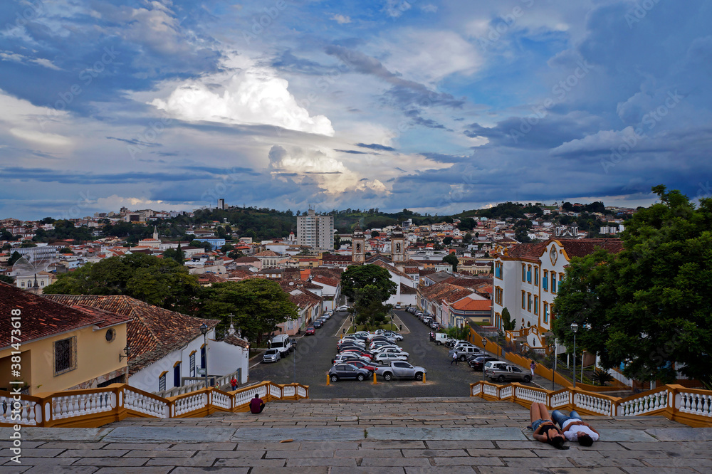 Panoramic view of Sao Joao del Rei, Brazil