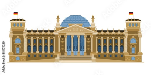 bundestag berlin german government building. flat