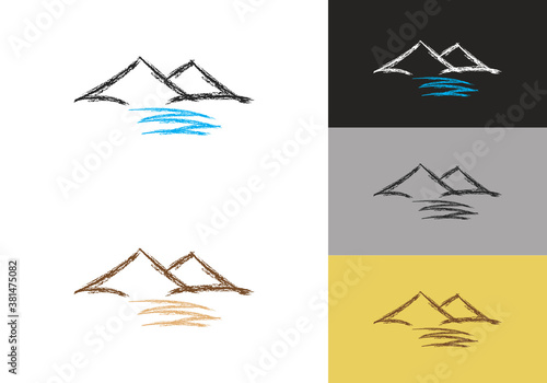 Simple Mountain vector logo in a modern style.