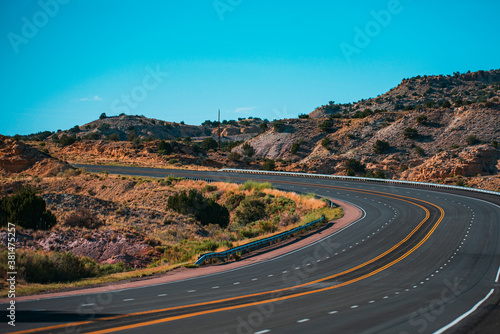 Road panorama on sunny summer day. Highway. © Volodymyr