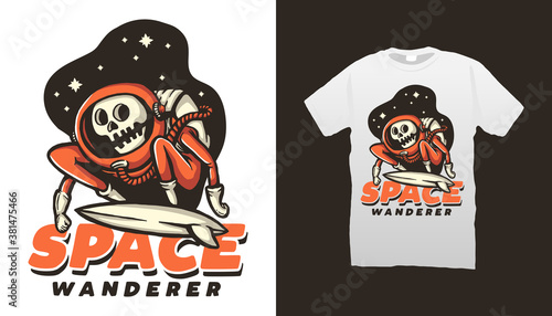 skull astronaut tshirt design