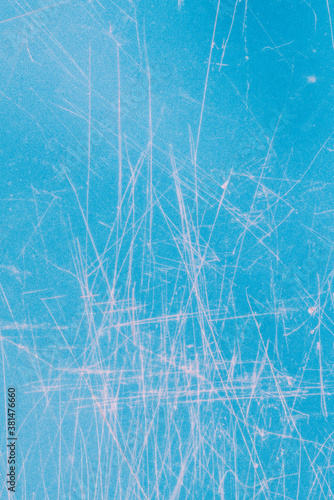 blue surface with white scratches