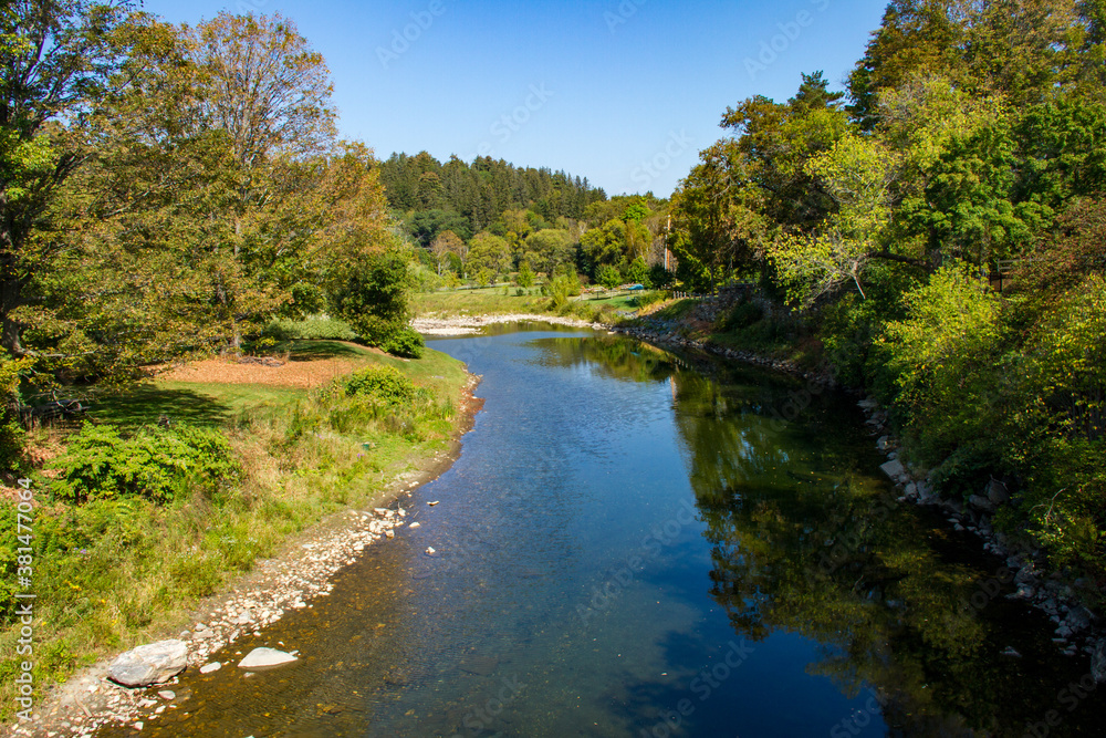 View of Ottaquechee River in Woodstock, Vermont View of Ottaquechee River in Woodstock, Vermont