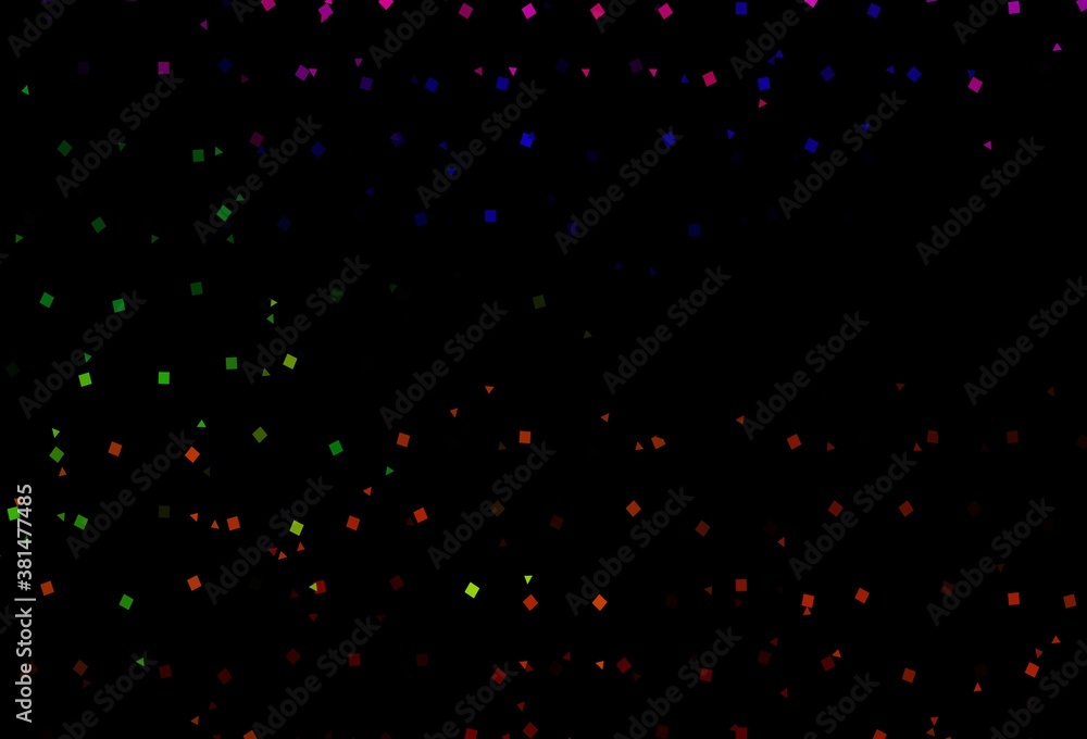 Dark Multicolor, Rainbow vector cover in polygonal style with circles.