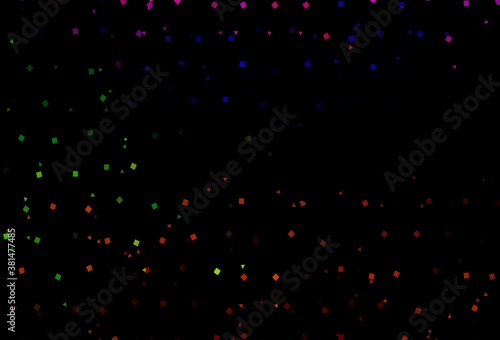 Dark Multicolor, Rainbow vector cover in polygonal style with circles.