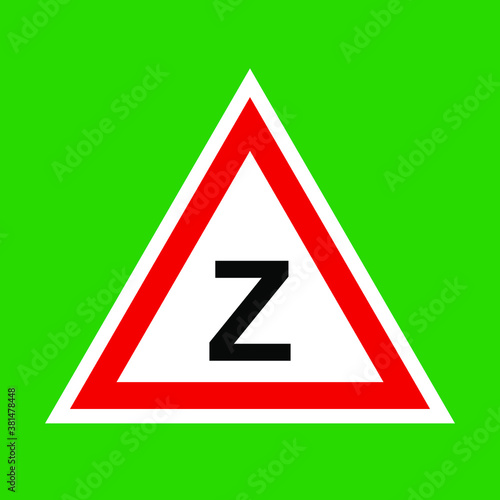 A vector illustration of the sign for beginner drivers in the Czech Republic and Slovakia, Czech sign used for amateur and novice drivers, green background, sticker for beginner drivers.