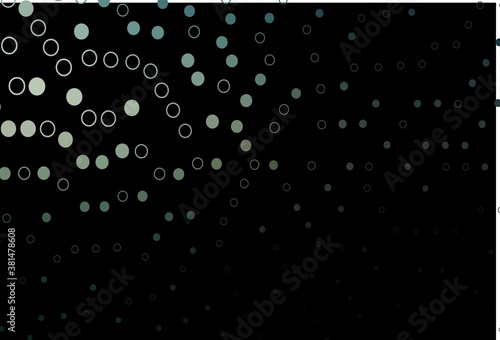 Dark Green vector texture with disks.