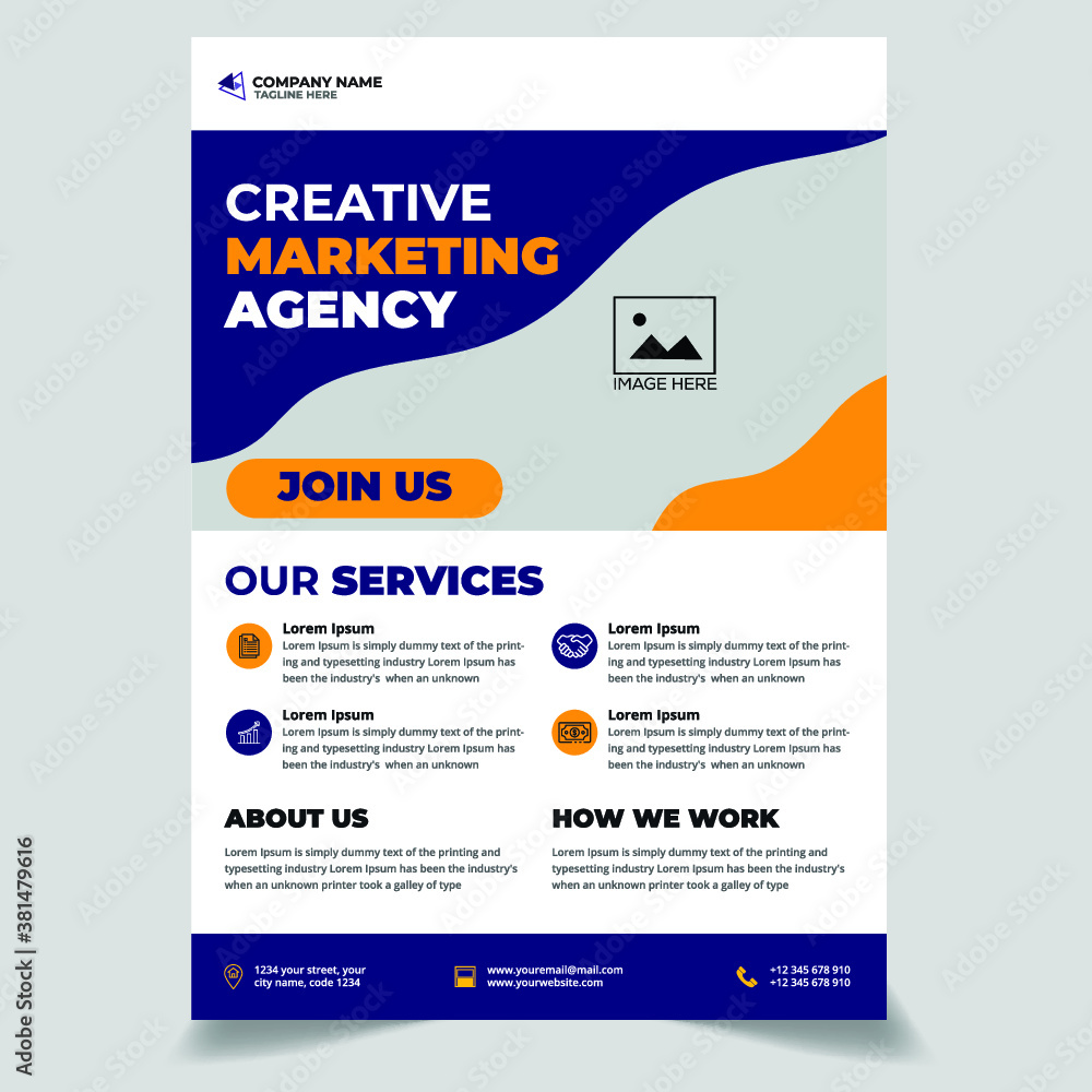 vector creative marketing flyer design template