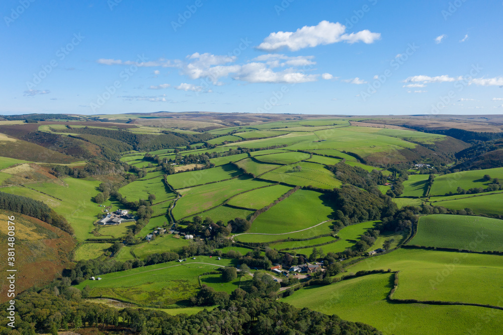 Exmoor national park from drone