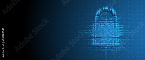 Cyber security and information or network protection. Future technology web services for business and internet project