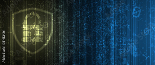 Cyber security and information or network protection. Future technology web services for business and internet project