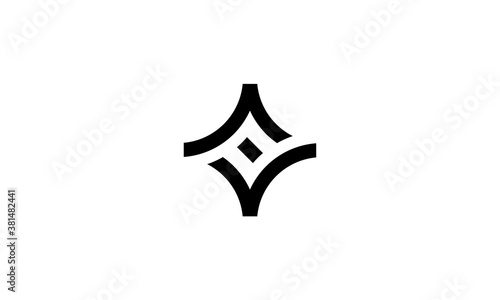 initial letter F and F with star shape logo design template