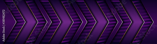Abstract elegant dark purple on overlap layer background with golden gradient