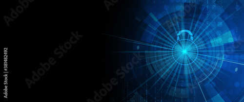 Cyber security and information or network protection. Future technology web services for business and internet project