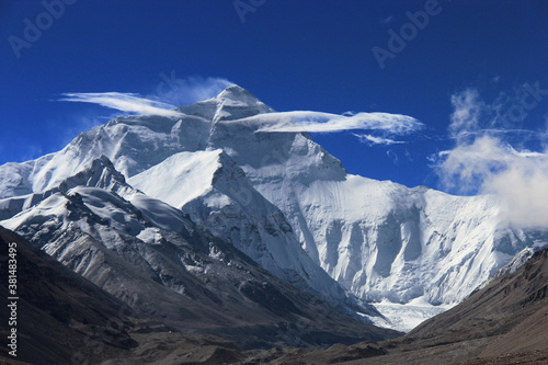 Mount Everest from Rangbuk Valley in Tibet