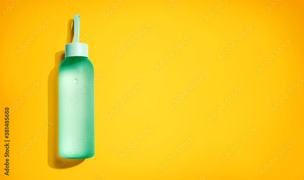 Water bottle with copy space - flat lay Water bottle with copy space - flat lay