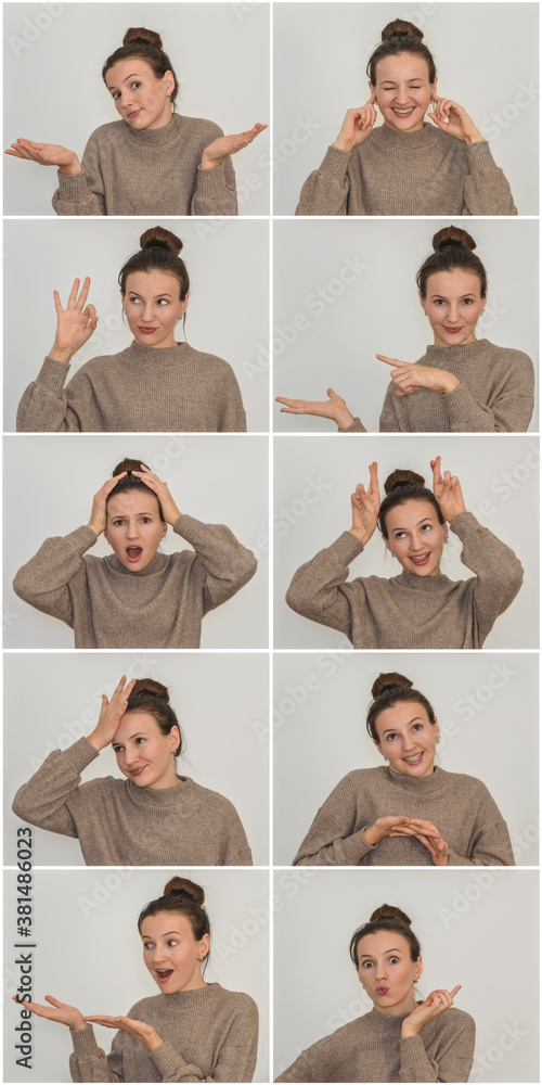 a young woman collage of different emotions a young woman collage of different emotions