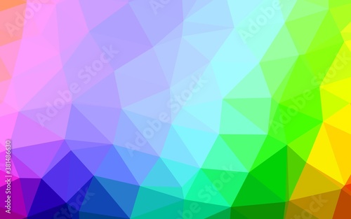 Light Multicolor, Rainbow vector shining triangular template. Shining colored illustration in a Brand new style. Polygonal design for your web site.