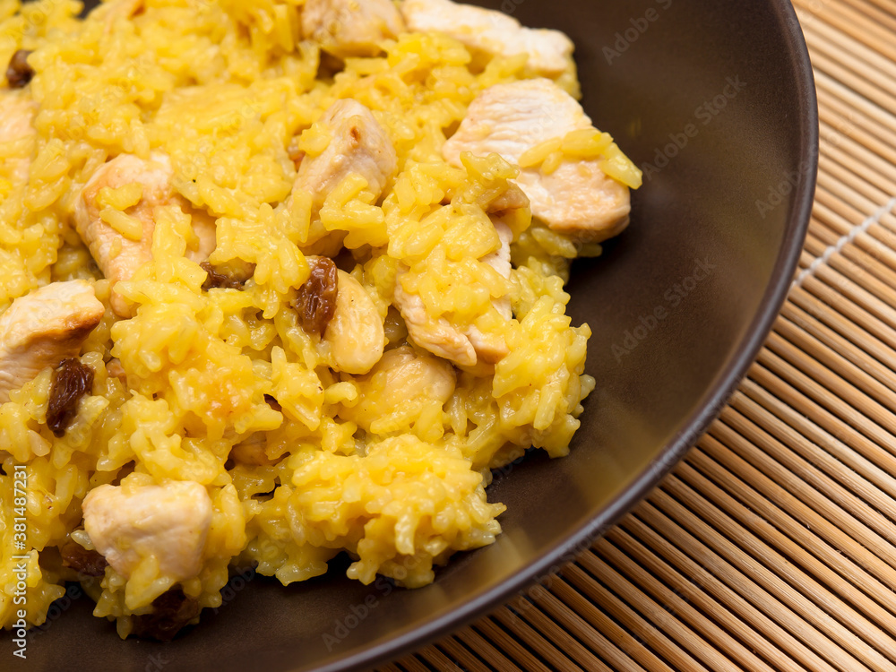The saffron pilaf with chicken The saffron pilaf with chicken