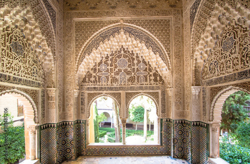 Daraxa Belvedere in a jardines de palacio in Alhambra, Granada, Spain photo