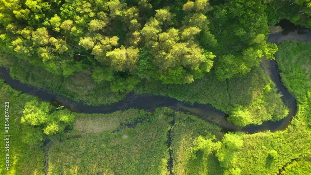 Drone aerial shot of natural river Drone aerial shot of natural river