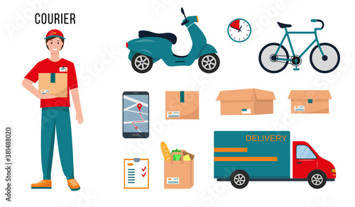 Courier character and delivery equipment
