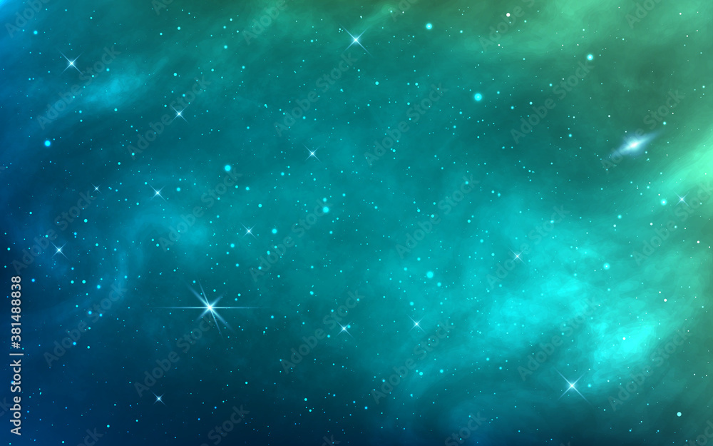 Blue And Green Galaxy Background