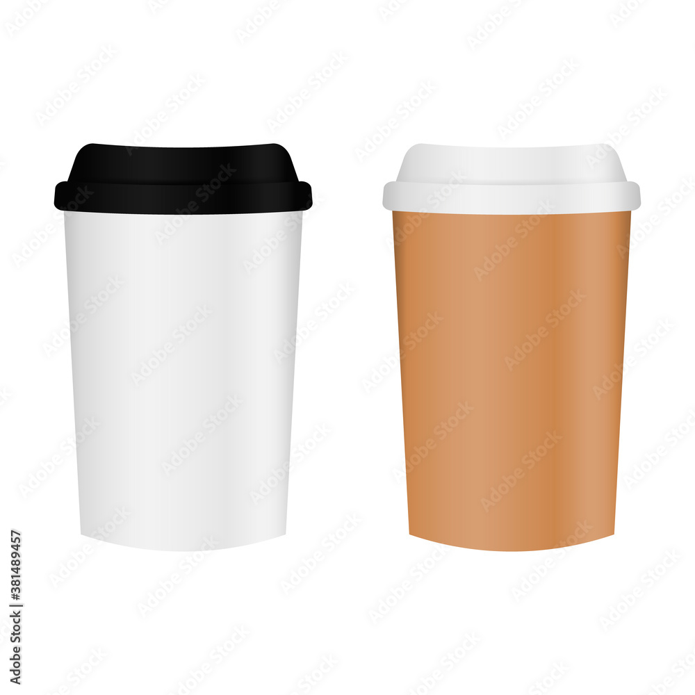 Paper coffee cup set on a white background. Paper coffee cup set on a white background.