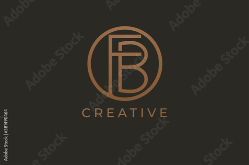 Abstract initial letter F and B logo,usable for branding and business logos, Flat Logo Design Template, vector illustration