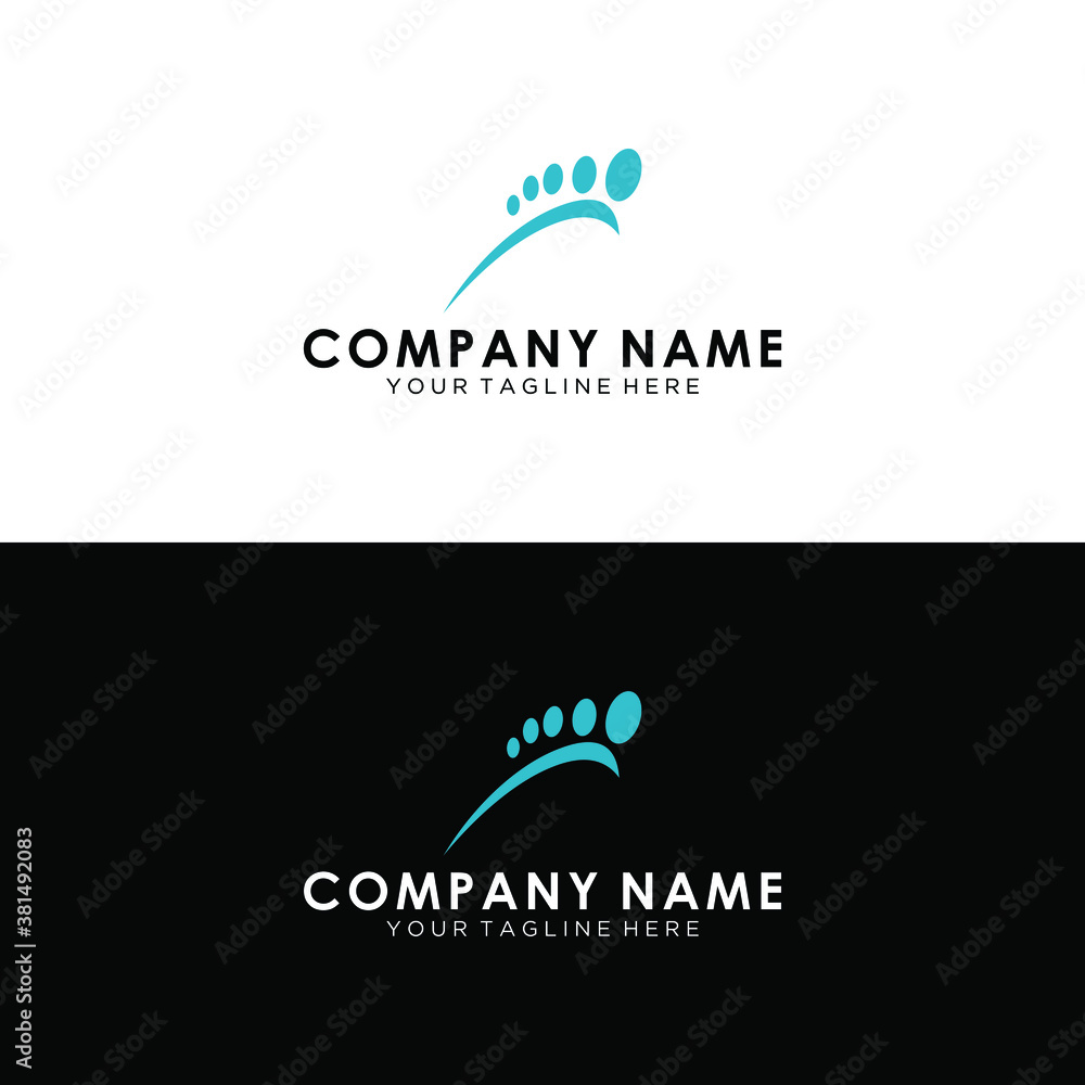footprint foot mark leg walks vector logo icon silhouette 1 on a black and white background. footprint foot mark leg walks vector logo icon silhouette 1 on a black and white background.