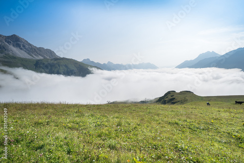 Alps in the fog photo