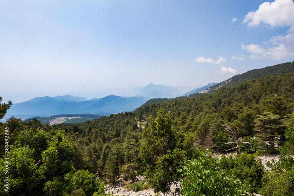 Panoramic view of Beautiful mountains in Kemer, Turkey at sunrise Panoramic view of Beautiful mountains in Kemer, Turkey at sunrise