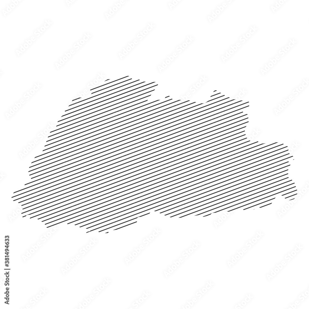 lines map of Bhutan isolated on white background lines map of Bhutan isolated on white background