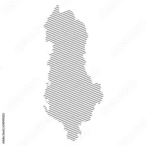 lines map of Albania isolated on white background 