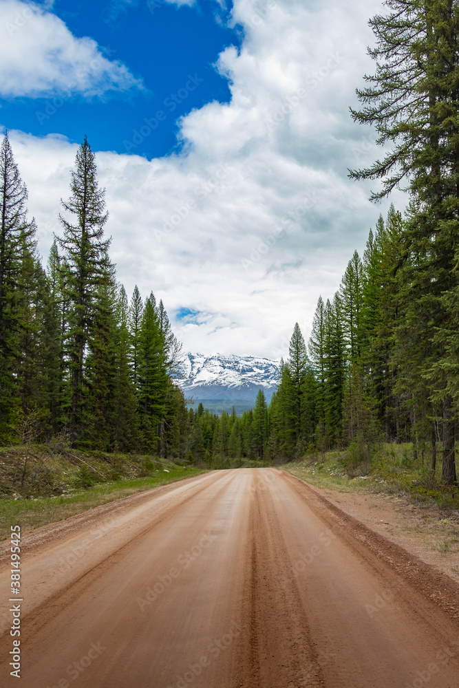 Dirt road to Polebridge, Montana