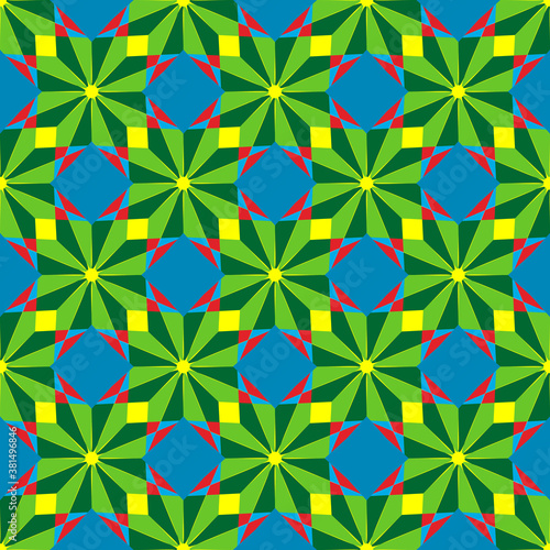 Bright geometric seamless pattern with rhombuses. Abstract background decoration.